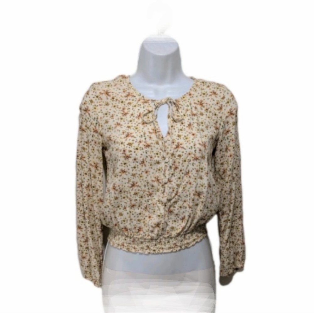 Mudd Floral Cottage Blouse Top XS Whimsical 90s